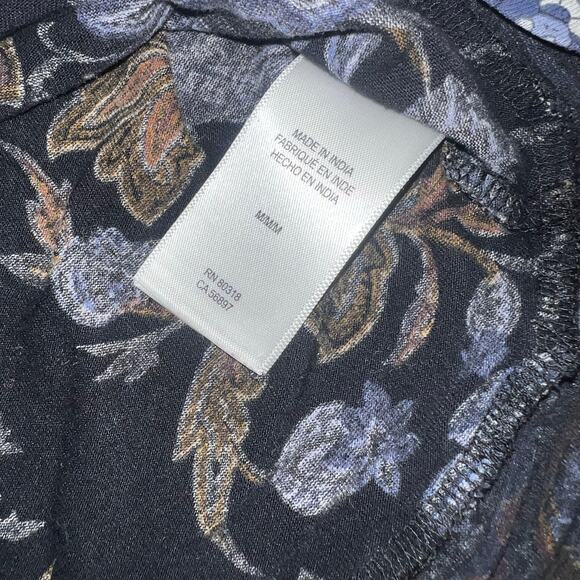 Lucky Brand High Low Hem Botanical Boho Floral V Neck Blouse | M - Picture 4 of 4